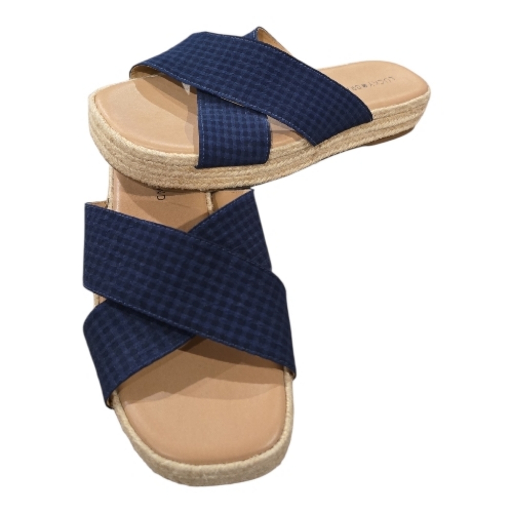 Lucky Brand Gayte Espadrille Sandal Size 8 in Peacoat Navy Slip On Crossband